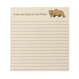 Från öknen Rustic Wildlife Grizzly Bear Anteckningsblock