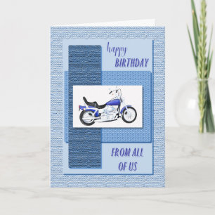 Från oss alla, motorcykelfödelsedag kort