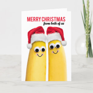 Från oss båda God Jul Roliga Bananer Helgkort