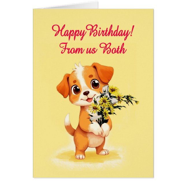 Från oss, både från födelsedagspumpen och från blo hälsningskort (Framsidan)