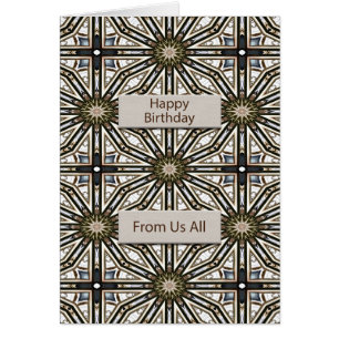 Från oss hela födelsedagen Abstrakt Mandala Design Hälsningskort