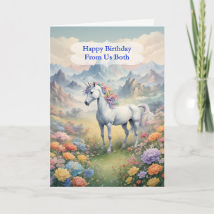 Från oss hela födelsedagen Unicorn Kort