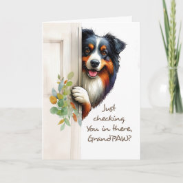 Från Päls Grandbaby Funny Fars dag Peaking Valp Kort