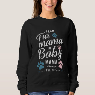 Från pälsmamma till baby mamma Est 2025 hund katt  T Shirt