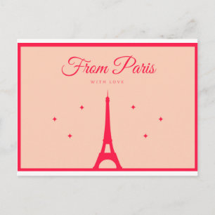 Från Paris med Kärlek - Röda bokstäver Vykort