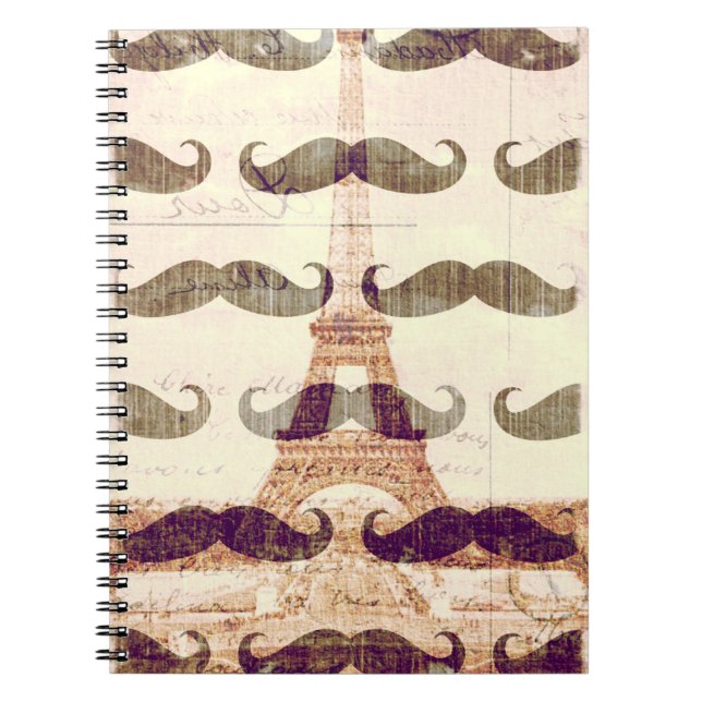 Från Paris med mustasch Anteckningsbok Med Spiral (Framsidan)