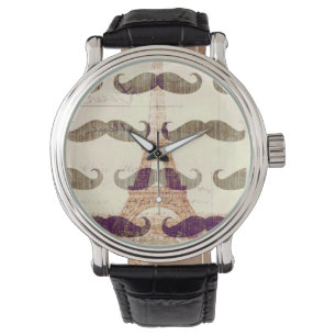 Från Paris med mustasch Armbandsur
