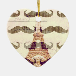 Från Paris med mustasch Julgransprydnad Keramik