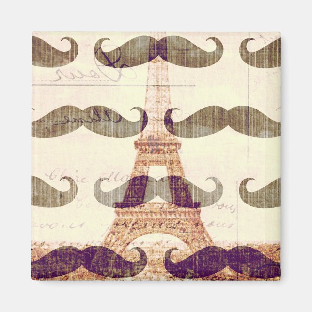 Från Paris med mustasch Magnet (Framsidan)