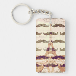 Från Paris med mustasch Nyckelring