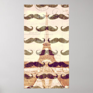 Från Paris med mustasch Poster