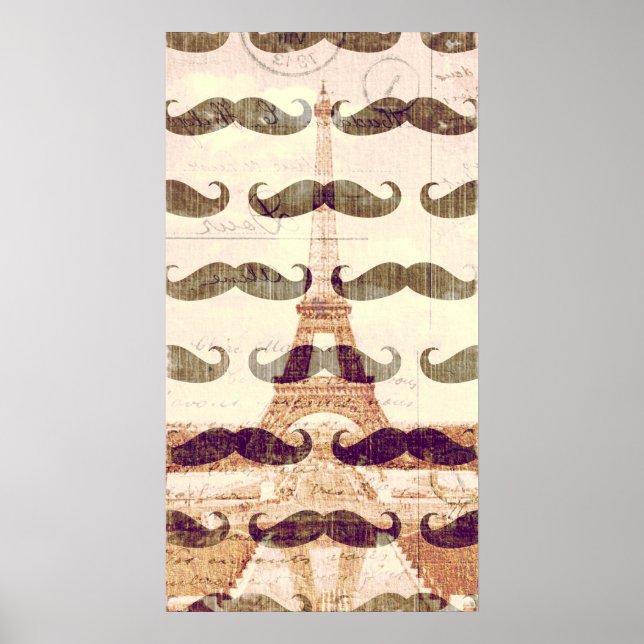 Från Paris med mustasch Poster (Framsidan)