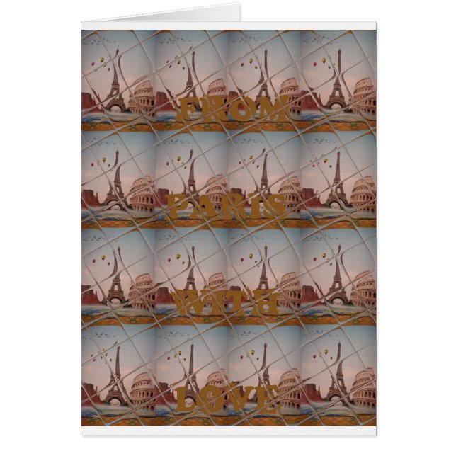 Från Paris till Kärlek blå himmel färg Hälsningskort (Framsidan)