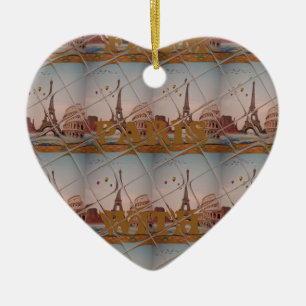 Från Paris till Kärlek blå himmel färg Julgransprydnad Keramik