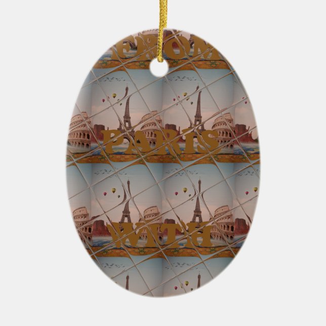 Från Paris till Kärlek blå himmel färg Julgransprydnad Keramik (Framsidan)