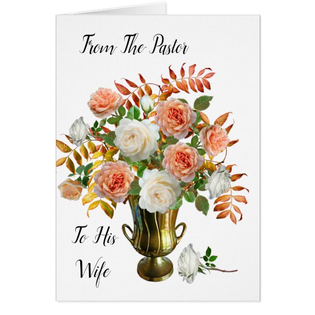 Från pastor till min fru ett hälsningskort (Framsidan)