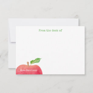 Från Personligen Red Apple, lärarens skrivbord Anteckningskort