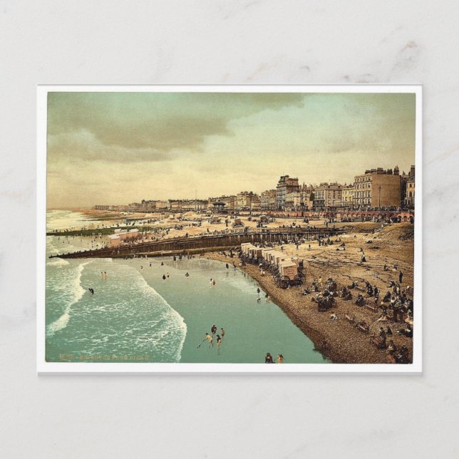 Från piren, Brighton, England vintage Photochro Vykort (Framsida)
