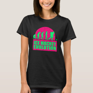 Från Primat till Human Ice Hockey Hockey Evolution T Shirt