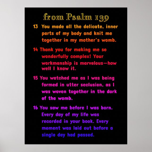 Från Psalm 139 Poster (Framsidan)