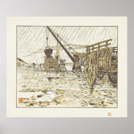 Från Quai de Passy, i regnet Poster