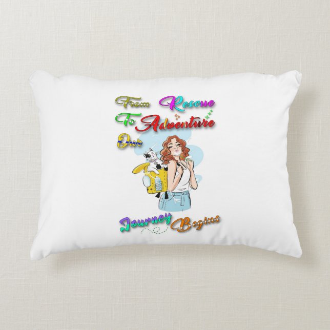 Från Rädding till Äventyr börjar vår resa Tassar Prydnadskudde (Framsidan)