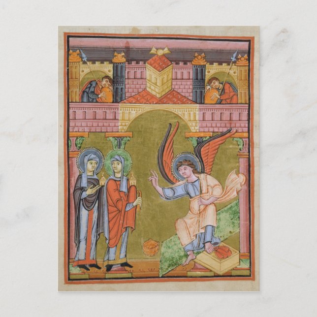 från Reichenau School Evangeliary Vykort (Framsida)