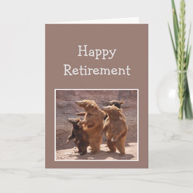 Från Roligt Bears Group Lycklig Pension Kort (Framsida)