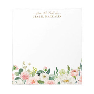 Från Rosa Watercolor-Blommigten Botaniskt Anteckningsblock