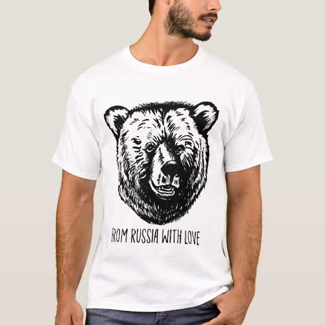 Från Ryssland med Kärlek Bear Putin T Shirt (Framsida)