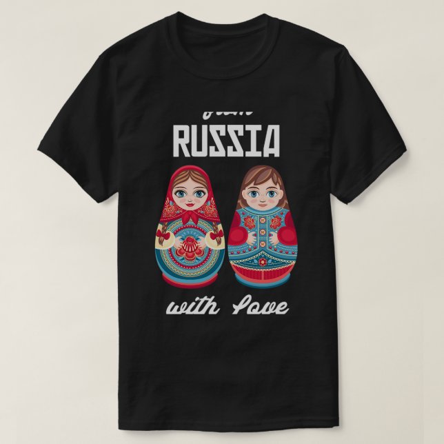 Från Ryssland med Kärlek Matryoshka Souvenir Ntest T Shirt (Design framsida)
