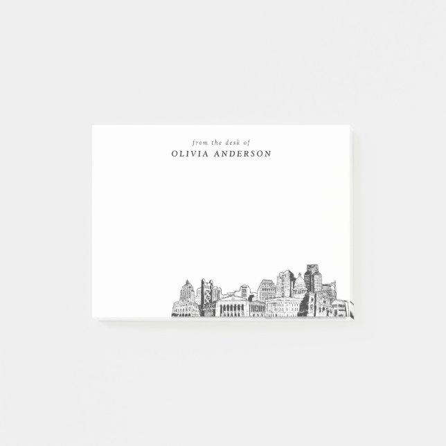 Från Sacramento Skyline-Personligens Desk Post-it Block (Framsida)