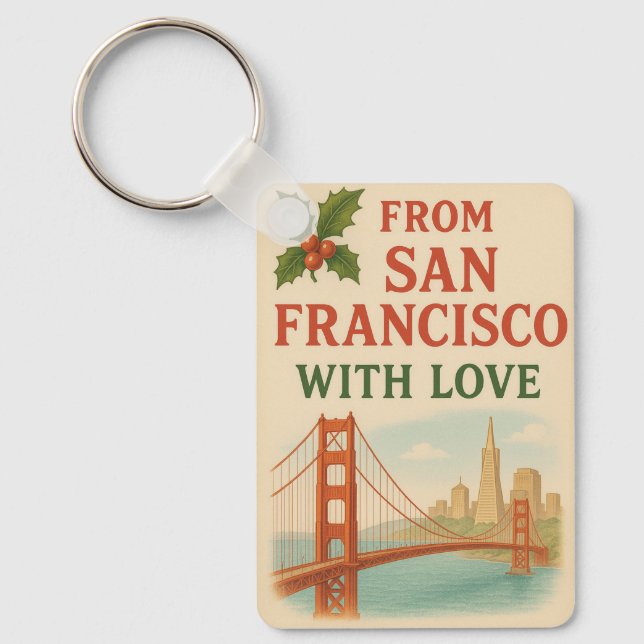 Från San Francisco med Kärlek - Vintage jul Nyckelring (Framsida)