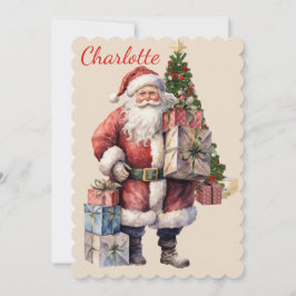 Från Santa Add Child's Namn Din textjul Julkort