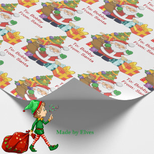 Från Santa Add Child's Namn Julgran Gifts Presentpapper