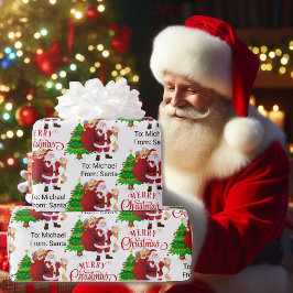 Från Santa Child's Namn God jul Presentpapper
