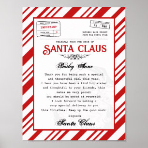 Från Santa Claus skrivbord Telegram Santa brev Poster