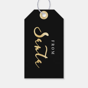 Från Santa elegant flott svart & guld- jul Presentetikett