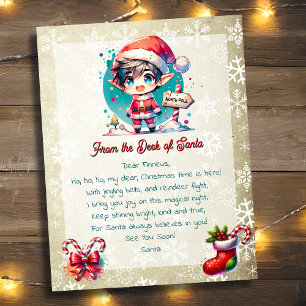 Från Santa för barn-deken Anime Elf
