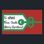 Från Santa Gift Märkre Rektangulärt Klistermärke<br><div class="desc">Gift-Märkre som är förtillverkade med jultomtens namnteckning.</div>