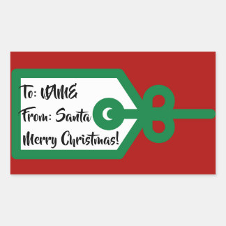 Från Santa Gift Märkre Rektangulärt Klistermärke