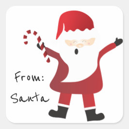 Från Santa God jul Fyrkantigt Klistermärke
