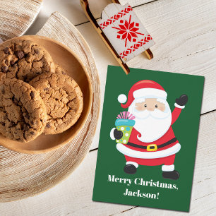 Från Santa Green Personlig jul för barn Kort