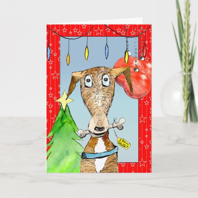 Från Santa - Greyhound-julkort (a515) Helgkort (Framsida)