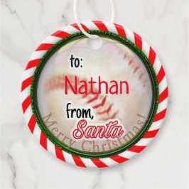 Från Santa jul Baseball Gåvor Etiketter