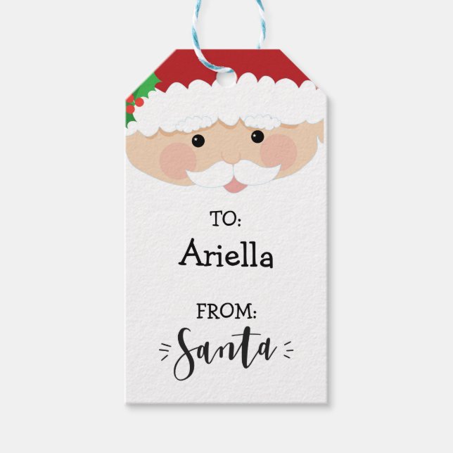 Från Santa julklapps tag Presentetikett (Framsidan)