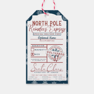 Från Santa North Pole Express Naughty eller Nice Presentetikett