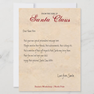 Från Santa Personlig Brev