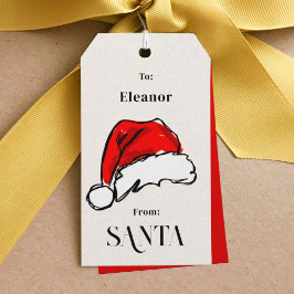 Från Santa Santa Hat Sketch Presentetikett