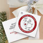 Från Santa Speciell Delivery-Personlig Gåvor Etiketter<br><div class="desc">för barn Juletiketter för personlig. Mallen är utformad så att du kan lägga till namn och julklapp önskemål längst bak i märkrn - exempeltexten lyder "god jul [ditt namn] med kärlek från tomten". Den här stil-designen i frimärke har en udde teckning av en röd renar med "SPECIELL LEVERY FROM SANTA'S...</div>